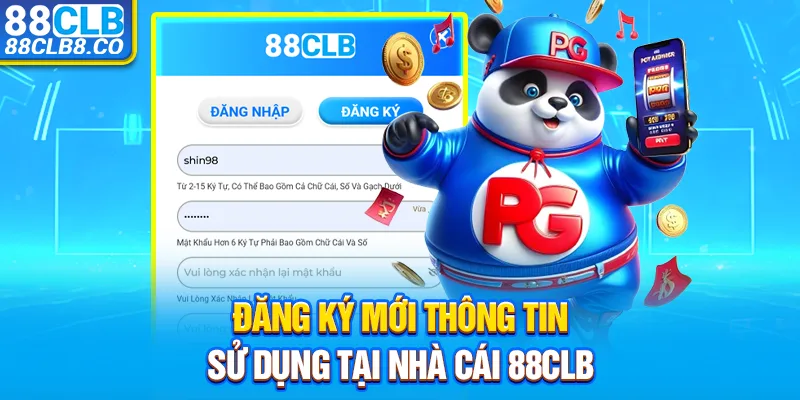 Đăng ký mới thông tin sử dụng tại nhà cái 88CLB